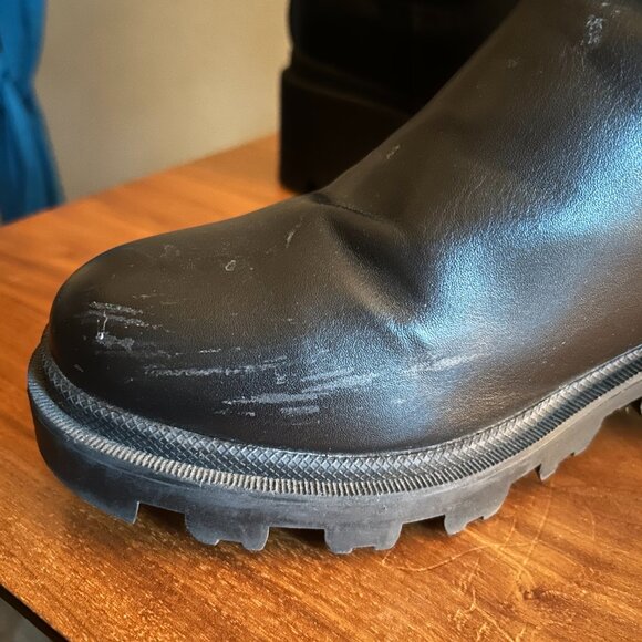 Sophisticated black French Connection chunky boots women's Size 9 - Picture 5 of 7